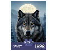 Puzzle Da 1000 Pezzi Per Adulti Wolf Portrait Under Moonlight Puzzle Per Adulti Gioco Rompicapo Assemblaggio Di Modelli Difficile E Impegnativo 70x50cm/1000pcs