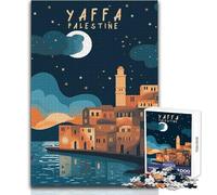 Puzzle da 1000 pezzi per adulti Yaffa Palestine Poster Art Goditi ore di relax tranquille e accoglienti Taglio netto Giocattolo artigianale durevole Dimensioni 50x75cm