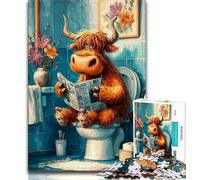 Puzzle da 1000 pezzi per adulti Yak in The Toilet Puzzle per adulti antistress Staycation Kill Time Decorazione per la casa Giocattoli 75x50cm