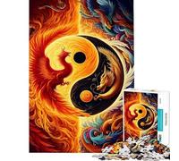 Puzzle da 1000 pezzi per adulti Yin Yang Fenice e Drago Puzzle per adulti Gioco pratico di assemblaggio Modello Regalo di compleanno e unico (Dimensioni 38x26cm)