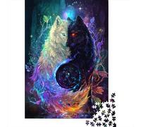 Puzzle Da 1000 Pezzi Per Adulti Yin Yang Wolves Fantasy Art Print Puzzle Per Adulti Gioco Pratico Migliora La Memoria Regalo Di Compleanno E Unico 38x26cm/1000pcs