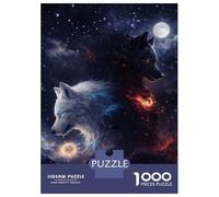 Puzzle Da 1000 Pezzi Per Adulti Yin Yang Wolves Night And Day Puzzle Per Adulti Gioco Rompicapo Difficile Compleanno E Natale 52x38cm/1000pcs