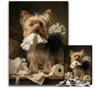 Puzzle da 1000 pezzi per adulti,Yorkshire Terrier che gioca con la carta igienica,puzzle di cartone dal design intricato per adolescenti,decorazioni fai da te e divertimento che stimola il cervello
