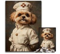 Puzzle da 1000 pezzi per adulti Yorkshire Terrier Infermiere Puzzle in cartone Puzzle impegnativo rompicapo per adolescenti, divertente serata di giochi in famiglia 26X38CM