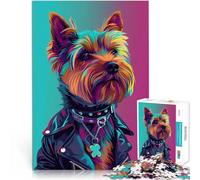 Puzzle da 1000 pezzi per adulti Yorkshire Terrier Punk Giocattolo educativo intellettuale decomprimente Collezione di artisti, Belle arti 75x50cm