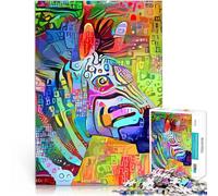Puzzle da 1000 pezzi per adulti zebra Giocattoli che creano dipendenza e sfidano l'intelligenza del cervello Decorazione perfetta 38x26cm