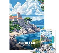 Puzzle da 1000 pezzi per adulti Zlatni Rat Croazia Puzzle da 1000 pezzi Decorazione per la casa Giocattoli Decorazione per la casa Regalo di compleanno Regali di viaggio (75x50cm)