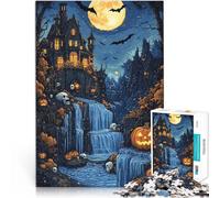 Puzzle da 1000 pezzi per adulti zucca spettrale fantasy Fatto di legno per età pari o superiore a 14 anni Difficile e impegnativo Decorazioni e regali unici per la casa misurare：50x75cm