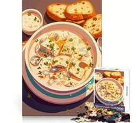 Puzzle da 1000 pezzi per adulti,zuppa cremosa di frutti di mare con pane,perfetto per un gioco creativo e stimolante per il cervello,ideale per momenti di relax e per il compleanno (38x26cm)