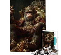 Puzzle da 1000 pezzi per adultiIl Re Scimmia sul Trono d'Oro Aiuta a stimolare la mente ideale per attività in famiglia e giochi rilassanti adatto a partire dai 14 anni (50x75cm)