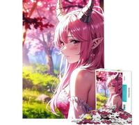Puzzle da 1000 pezzi per adultiL'incantevole ragazza dai capelli rosa Aiuta a stimolare la mente ideale per attività in famiglia e giochi rilassanti adatto a partire dai 14 anni (38x52cm)