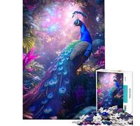 Puzzle da 1000 pezzi per adultiPavone nella foresta incantata Difficile e stimolante un'opera d'arte Gioco educativo adatto a persone dai 14 anni in su (38x52cm)