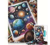 Puzzle da 1000 pezzi per bambini con pianeti nello spazio,gioco di precisione e attività cerebrale,divertente per il tempo libero,regalo di compleanno (50x75cm)