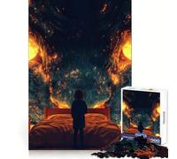 Puzzle da 1000 pezzi per bambini: un mostro che si scontra in camera da letto Pezzi a incastro,divertimento e stimolazione mentale Regalo di Natale per il tempo libero (38x52cm)