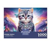 Puzzle da 1000 pezzi per il potenziamento cognitivo del gatto, carta di alta qualità, giocattolo educativo per adulti, simpatici puzzle per animali domestici e adolescenti, 38x26 cm/1000 pezzi