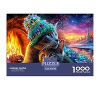 Puzzle da 1000 pezzi per il potenziamento cognitivo del gatto, carta di alta qualità, giocattolo educativo per adulti, simpatici puzzle per animali domestici e adolescenti, 52x38 cm/1000 pezzi