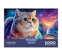 Puzzle da 1000 pezzi per il potenziamento cognitivo del gatto, carta di alta qualità, giocattolo educativo per adulti, simpatici puzzle di animali domestici e adolescenti, 70x50 cm/1000 pezzi