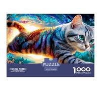 Puzzle da 1000 pezzi per il potenziamento cognitivo del gatto, carta di alta qualità, giocattolo educativo per adulti, simpatici puzzle di animali domestici e adolescenti, 70x50 cm/1000 pezzi