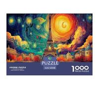 Puzzle da 1000 pezzi per matrimonio a Parigi: Torre Eiffel, cielo vivido per adulti e adolescenti, gioco educativo di decompressione, 52x38 cm/1000 pezzi
