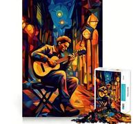 Puzzle da 1000 pezzi per musicisti di strada e chitarristi adolescenti, per migliorare la memoria, rilassante e con bordi precisi, ideale come regalo di Babbo Natale 38x26cm