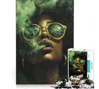 Puzzle da 1000 pezzi per ragazze adolescenti che fumano canna marijuana, giocattolo fai da te, decorazione da parete, con pezzi completamente ad incastro di forma casuale 38x26cm