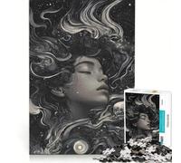 Puzzle da 1000 pezzi per ragazze adolescenti con capelli come l'universo e il suo viso, giocattolo educativo, per divertimento in famiglia, adatto come decorazione da scrivania 50x75cm