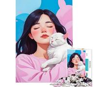 Puzzle da 1000 pezzi per ragazze adolescenti con gatto e sonnellino gioco rilassante giocattolo avvincente per coltivare la pazienza ottimo regalo sfida impegnativa (dimensioni 50x75cm)