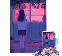 Puzzle da 1000 pezzi per ragazze adolescenti stile Lofi rosa retrò ideale per stimolare la mente perfetto per donne e famiglie dai 14 anni in su Gioco di puzzle offerto (38x52cm)