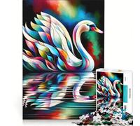 Puzzle da 1000 pezzi per ragazzi a forma di un elegante cigno antistress stimolante e impegnativo regalo di Natale o compleanno 38x52cm