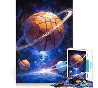 Puzzle da 1000 pezzi per ragazzi,a tema basket e pianeta,con incastri fluidi,divertente e stimolante per il gioco cognitivo,ideale per momenti di svago e festività (38x52cm)