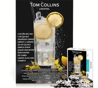 Puzzle da 1000 pezzi per ragazzi a tema cocktail Tom Collins ideale per giochi in famiglia per migliorare la memoria con poster e foglio di curiosità abbinati 50x75cm