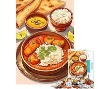 Puzzle da 1000 pezzi per ragazzi a tema cucina indiana curry riso e naan Gioco pratico e coinvolgente per sviluppare la pazienza sfida impegnativa (dimensioni 50x75cm)