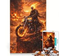 Puzzle da 1000 pezzi per ragazzi a tema Ghost Rider, giocattolo decorativo da parete, per divertimento in famiglia, per rafforzare l'amore tra le coppie 38x52cm