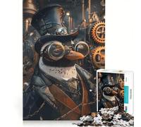 Puzzle da 1000 pezzi per ragazzi a tema pinguino steampunk gioco divertente allena la mente e la manualità migliora l'amore tra le coppie 50x75cm