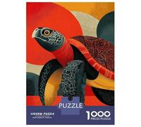 Puzzle Da 1000 Pezzi Per Ragazzi Abstract Turtle Art with Geometric Shapes Puzzle Per Adulti Fai Da Te Giocattoli Decorazione Perfetta Regali Unici Per Compleanno E Natale 52x38cm/1000pcs
