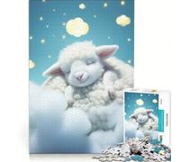 Puzzle da 1000 pezzi per ragazzi Agnello addormentato tra le nuvole Giocattolo fai da te Migliora la memoria Collezione d'artista Belle arti 38x52cm