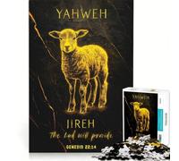 Puzzle da 1000 pezzi per ragazzi "Agnello di Dio Yahweh Jireh" gioco rompicapo difficile e stimolante ideale come regalo per tutta la famiglia 38x52cm