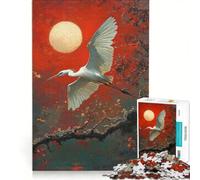 Puzzle da 1000 pezzi per ragazzi: Airone bianco in volo gioco pratico divertente e spiritoso ideale come regalo di compleanno o per occasioni speciali 50x75cm