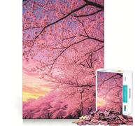 Puzzle da 1000 pezzi per ragazzi,alberi di ciliegio al tramonto,gioco di incastro divertente e stimolante per la mente,ideale per momenti di relax e come regalo di compleanno (50x75cm)