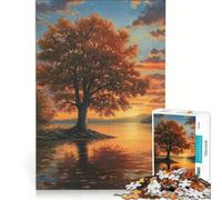 Puzzle da 1000 pezzi per ragazzi: Albero al tramonto in autunno Gioco impossibile Interazione genitore-figlio Gioco stimolante Regalo 50x75cm