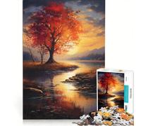 Puzzle da 1000 pezzi per ragazzi: Albero al tramonto in autunno Gioco impossibile Interazione genitore-figlio Gioco stimolante Regalo 50x75cm