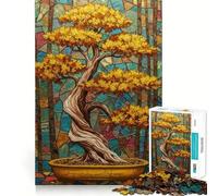 Puzzle da 1000 pezzi per ragazzi,albero bonsai,dipinto astratto,incastri lisci,divertente,gioco di logica,regalo,gioco rilassante,arte per il tempo libero natalizio 50x75cm