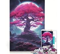Puzzle da 1000 pezzi per ragazzi, Albero della Vita giapponese, al neon, gioco interattivo, di analisi e logica, adatto come decorazione da scrivania 50x75cm