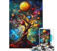 Puzzle da 1000 pezzi per ragazzi Albero della Vita in vetro colorato per migliorare la memoria e stimolare l'attività cerebrale gioco educativo per tutta la famiglia 38x52cm