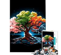 Puzzle da 1000 pezzi per ragazzi albero delle quattro stagioni ideale per compleanni e Natale per divertimento in famiglia Giocattolo educativo adatto a persone dai 14 anni in su (50x75cm)