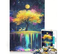 Puzzle da 1000 pezzi per ragazzi Albero Magico e Cervi Gioco Educativo Interazione Genitore-Figlio Ideale come Regalo 50x75cm