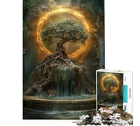 Puzzle da 1000 pezzi per ragazzi Albero mistico con anello di fuoco puzzle per adulti rompicapo schema di assemblaggio aiuta ad allenare la mente (dimensioni 50x75cm)