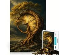 Puzzle da 1000 pezzi per ragazzi Albero, Orologio, Tempo, Natura, Paesaggio, Taglio netto, Artigianato, Gioco cognitivo, Divertimento, Gioco per il tempo libero, Natale, Arte per la casa (50x75cm)