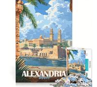 Puzzle da 1000 pezzi per ragazzi, Alessandria d'Egitto, poster di viaggio, gioco educativo, difficile, regalo di compleanno, regalo di viaggio 50x75cm