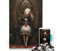 Puzzle da 1000 pezzi per ragazzi, Alice nel Paese delle Meraviglie con cuore, gioco educativo, difficile, regalo di compleanno, regalo di viaggio 38x52cm